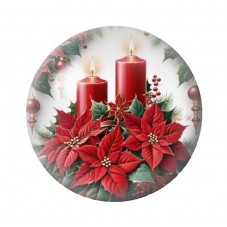 Cabochon en Verre Illustré Noël 12 à 25mm pour la création de bijoux fantaisie - DIY