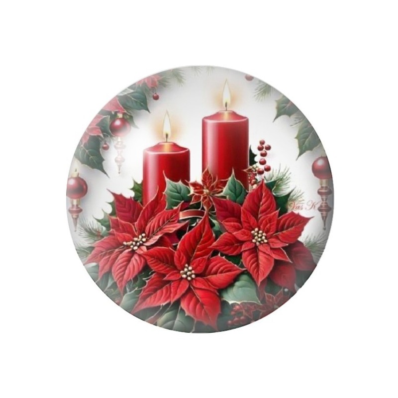 Cabochon en Verre Illustré Noël 12 à 25mm