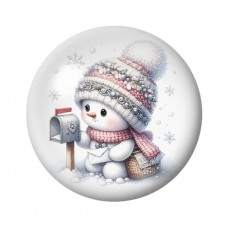 Cabochon en Verre Illustré Noël 12 à 25mm pour la création de bijoux fantaisie - DIY