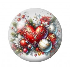 Cabochon en Verre Illustré Noël 12 à 25mm pour la création de bijoux fantaisie - DIY