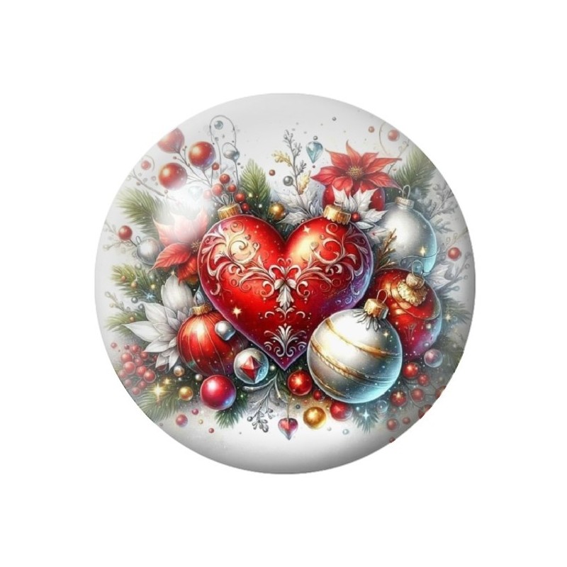 Cabochon en Verre Illustré Noël 12 à 25mm