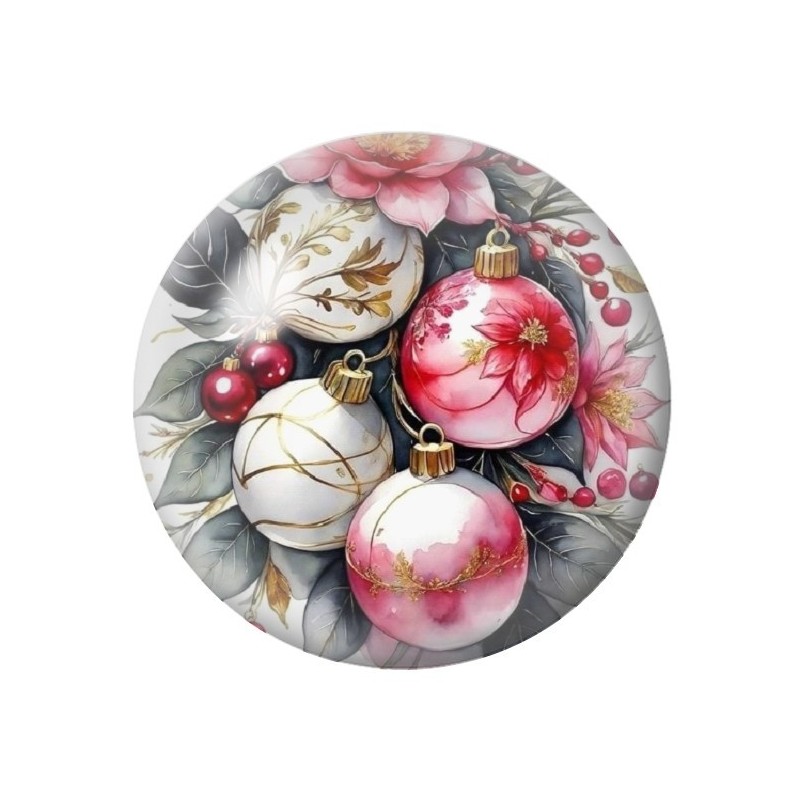 Cabochon en Verre Illustré Noël 12 à 25mm