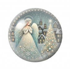 Cabochon en Verre Illustré Noël 12 à 25mm pour la création de bijoux fantaisie - DIY