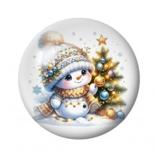 Cabochon en Verre Illustré Noël 12 à 25mm pour la création de bijoux fantaisie - DIY