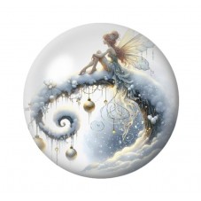 Cabochon en Verre Illustré Noël 12 à 25mm pour la création de bijoux fantaisie - DIY