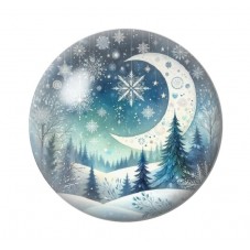 Cabochon en Verre Illustré Noël 12 à 25mm pour la création de bijoux fantaisie - DIY
