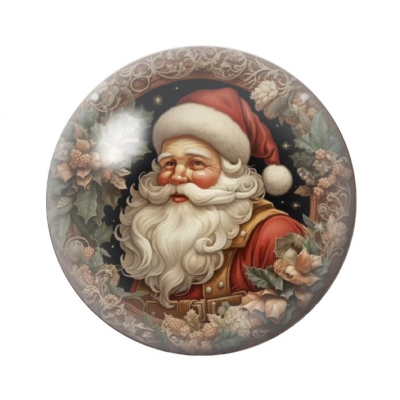 Cabochon en Verre Illustré Noël 12 à 25mm