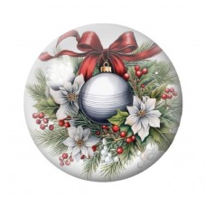 Cabochon en Verre Illustré Noël 12 à 25mm pour la création de bijoux fantaisie - DIY