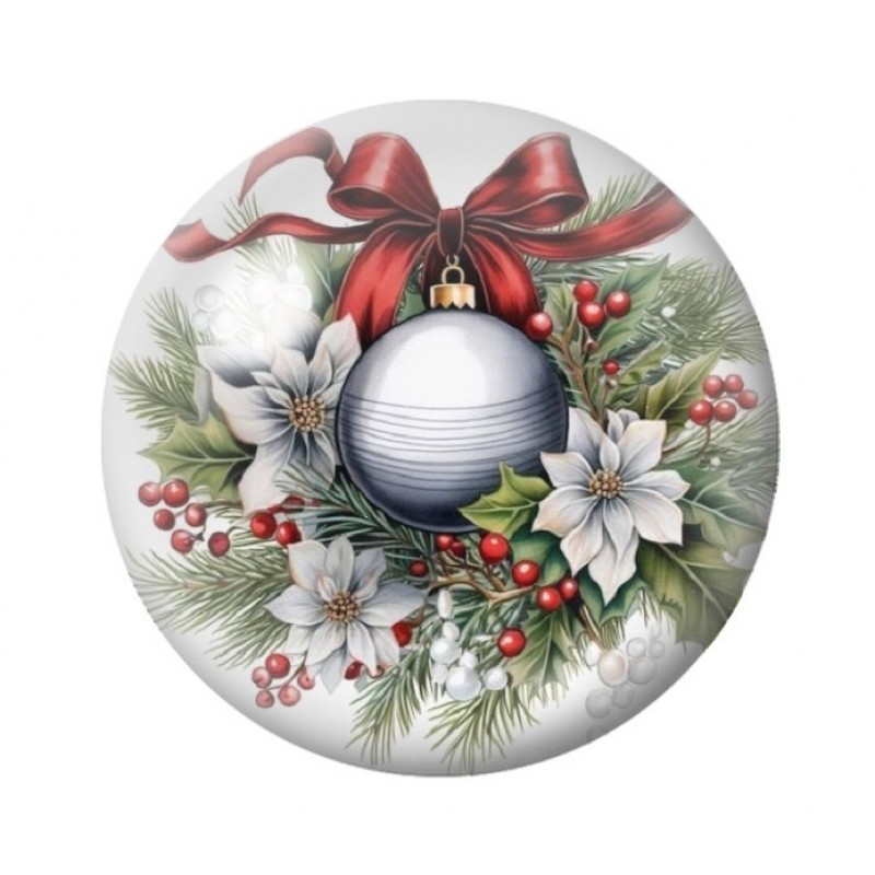 Cabochon en Verre Illustré Noël 12 à 25mm