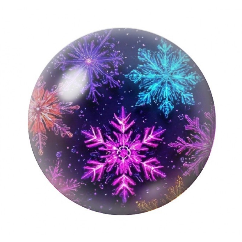 Cabochon en Verre Illustré Noël 12 à 25mm