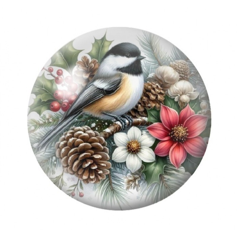Cabochon en Verre Illustré Noël 12 à 25mm