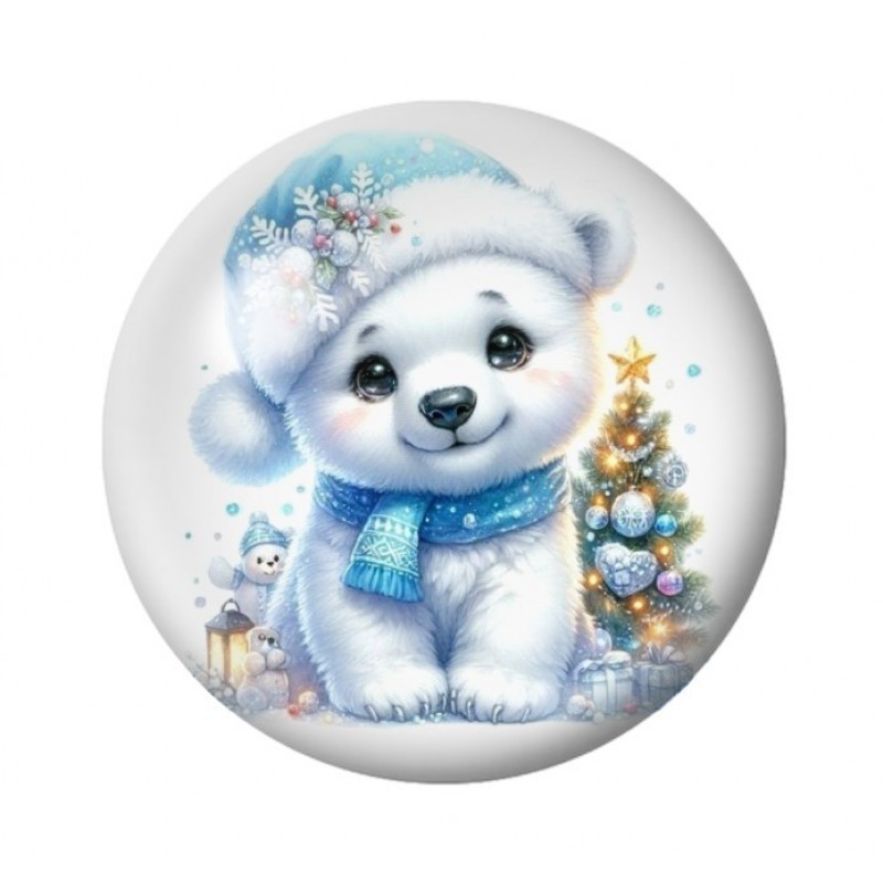 Cabochon en Verre Illustré Noël 12 à 25mm