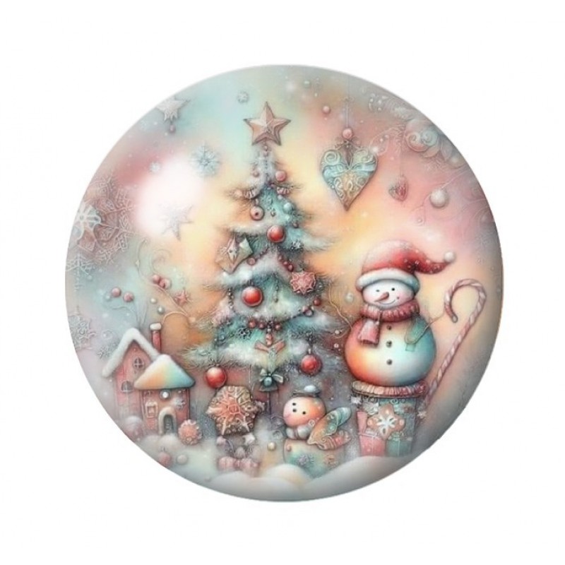 Cabochon en Verre Illustré Noël 12 à 25mm