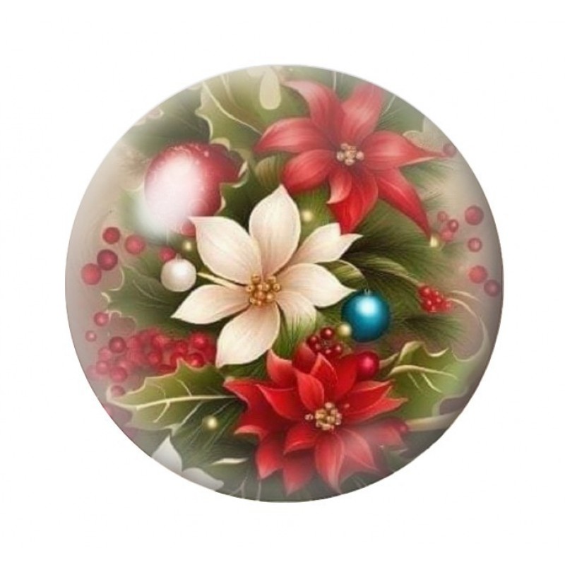 Cabochon en Verre Illustré Noël 12 à 25mm