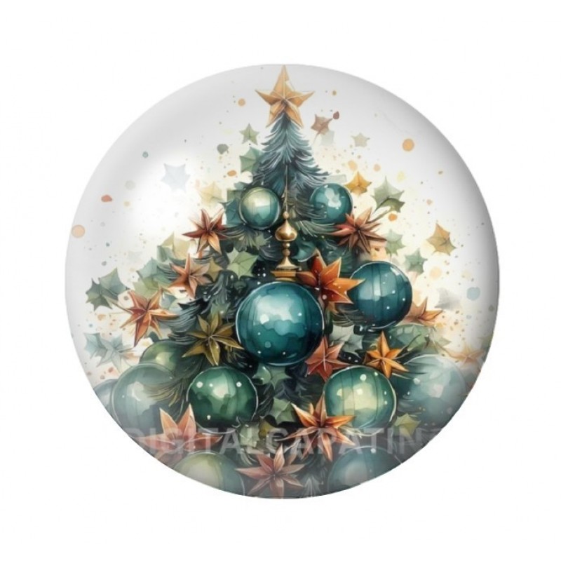 Cabochon en Verre Illustré Noël 12 à 25mm