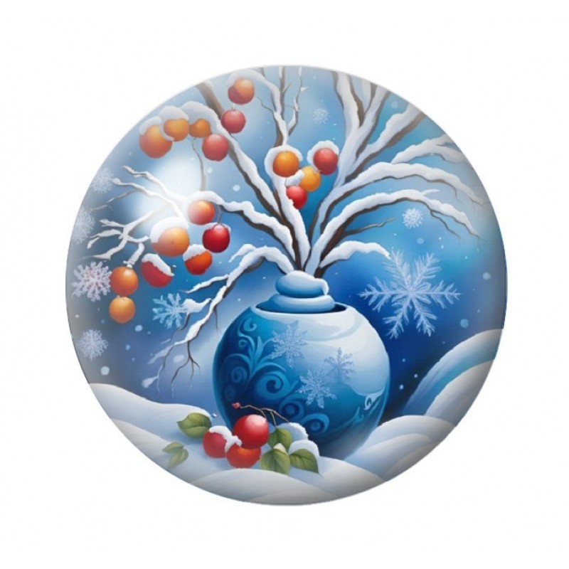 Cabochon en Verre Illustré Noël 12 à 25mm