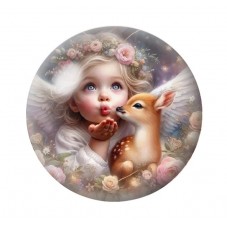 Cabochon en Verre Illustré Noël 12 à 25mm pour la création de bijoux fantaisie - DIY