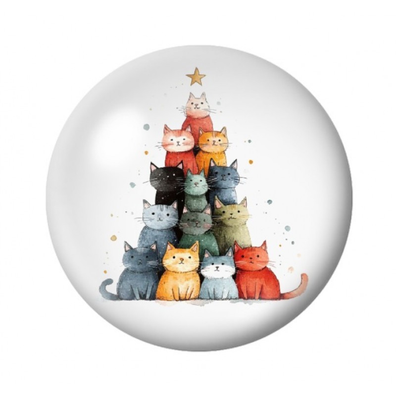 Cabochon en Verre Illustré Noël 12 à 25mm