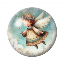 Cabochon en Verre Illustré Noël 12 à 25mm pour la création de bijoux fantaisie - DIY