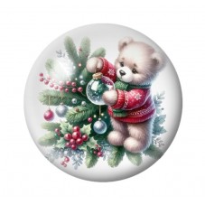 Cabochon en Verre Illustré Noël 12 à 25mm pour la création de bijoux fantaisie - DIY