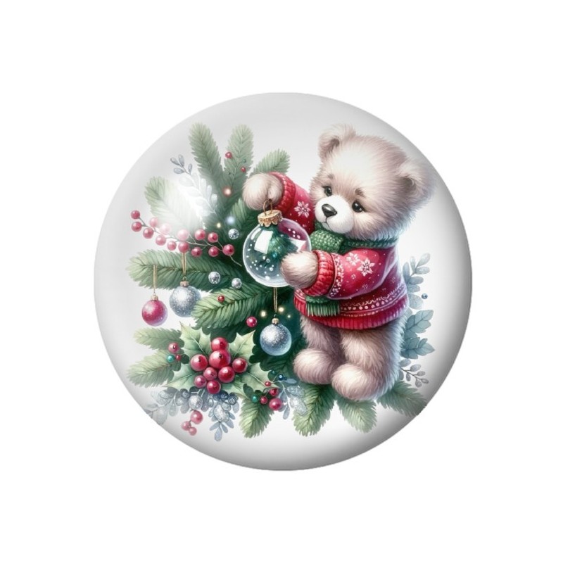 Cabochon en Verre Illustré Noël 12 à 25mm