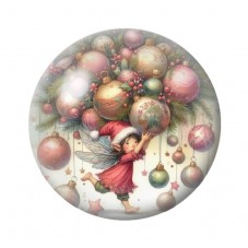 Cabochon en Verre Illustré Noël 12 à 25mm pour la création de bijoux fantaisie - DIY