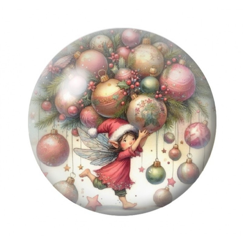 Cabochon en Verre Illustré Noël 12 à 25mm