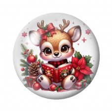 Cabochon en Verre Illustré Noël 12 à 25mm pour la création de bijoux fantaisie - DIY