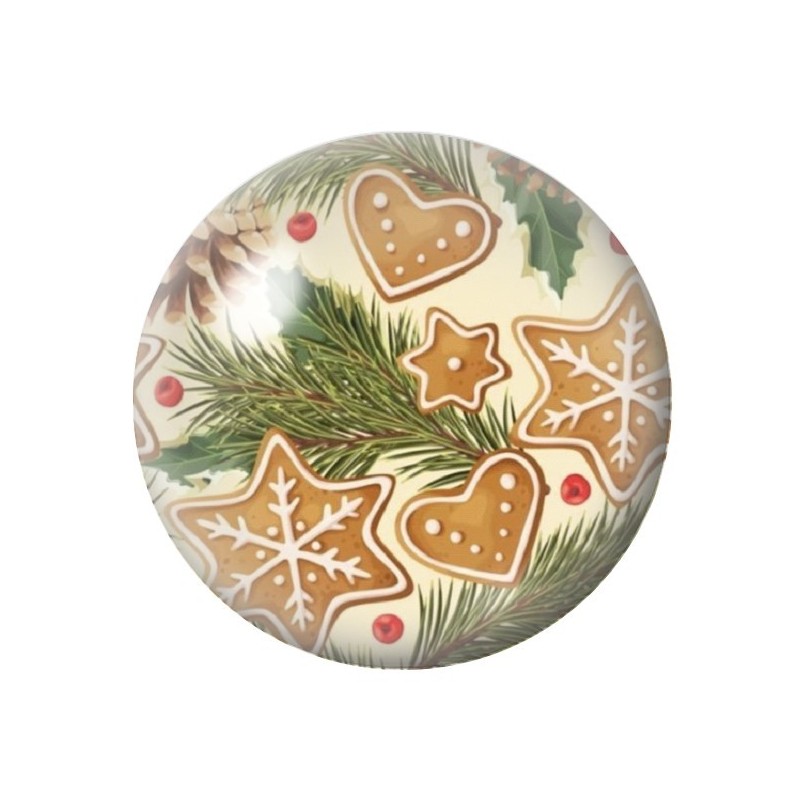 Cabochon en Verre Illustré Noël 12 à 25mm