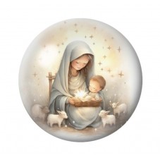 Cabochon en Verre Illustré Noël 12 à 25mm pour la création de bijoux fantaisie - DIY