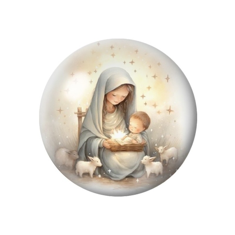 Cabochon en Verre Illustré Noël 12 à 25mm