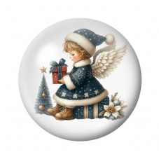 Cabochon en Verre Illustré Noël 12 à 25mm pour la création de bijoux fantaisie - DIY