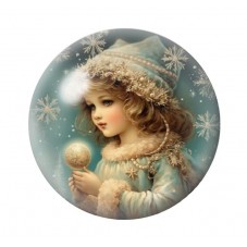 Cabochon en Verre Illustré Noël 12 à 25mm pour la création de bijoux fantaisie - DIY
