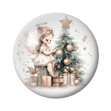 Cabochon en Verre Illustré Noël 12 à 25mm pour la création de bijoux fantaisie - DIY