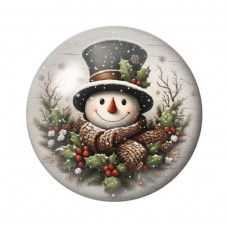 Cabochon en Verre Illustré Noël 12 à 25mm pour la création de bijoux fantaisie - DIY