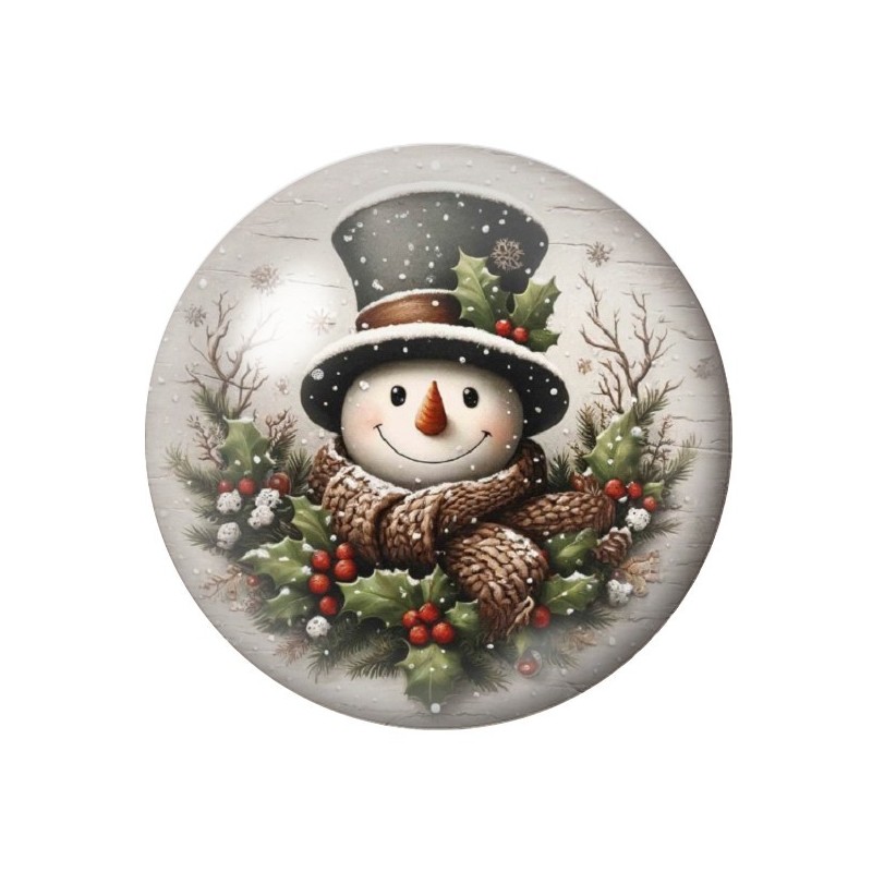 Cabochon en Verre Illustré Noël 12 à 25mm