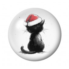 Cabochon en Verre Illustré Noël 12 à 25mm pour la création de bijoux fantaisie - DIY