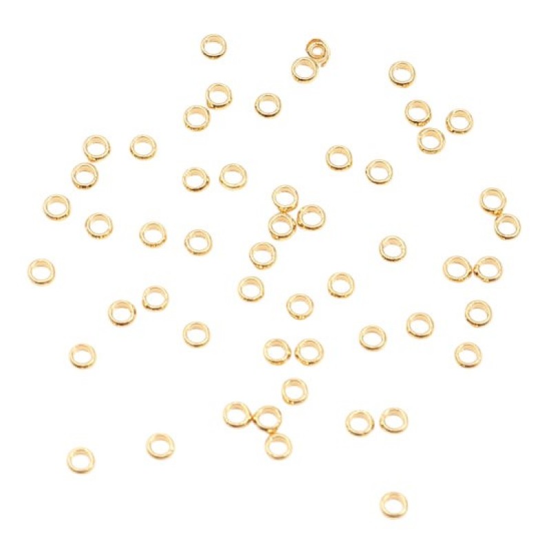 100 Perles à Ecraser en Acier Inoxydable Doré 1,5mm