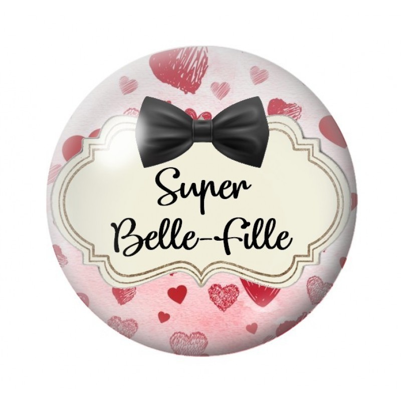 Cabochon en Verre Illustré "Super Belle-Fille" 18 à 25mm