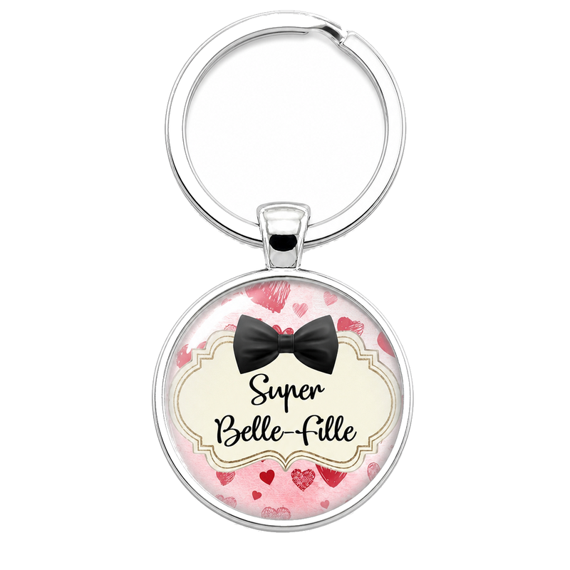 Porte-Clé Fait Main Super Belle-fille Verre 25mm