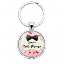 Porte-Clé Fait Main Super Belle-Maman Verre 25mm pour la Création de Bijoux Fantaisie - DIY