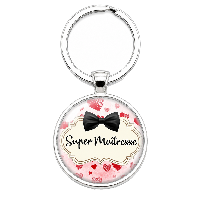 Porte-Clé Fait Main Super Maîtresse Verre 25mm