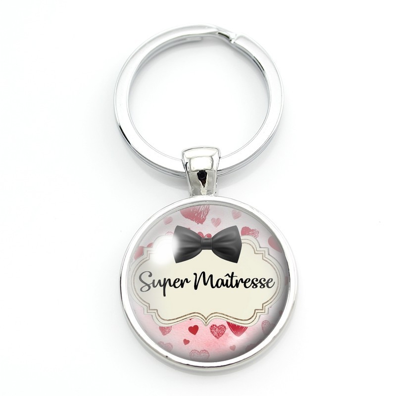 Porte-clé "Super Maîtresse" Cadeau de Fin d'Année d’École