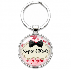 Porte-Clé Fait Main Super Filleule Verre 25mm pour la Création de Bijoux Fantaisie - DIY