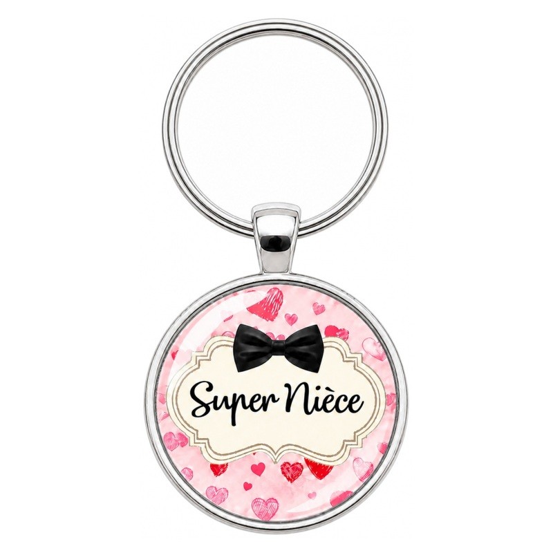 Porte-Clé Fait Main Super Nièce en Verre 25mm