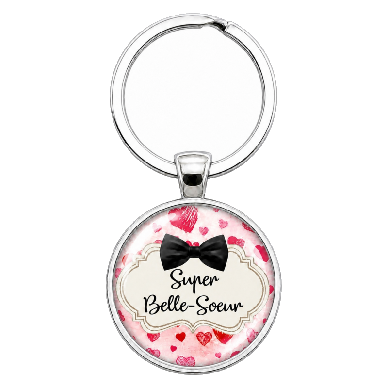 Porte-Clé Fait Main Super Belle-Sœur en Verre 25mm