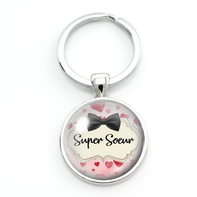 Porte-clé "Super Soeur" Cadeau Original Noël Anniversaire