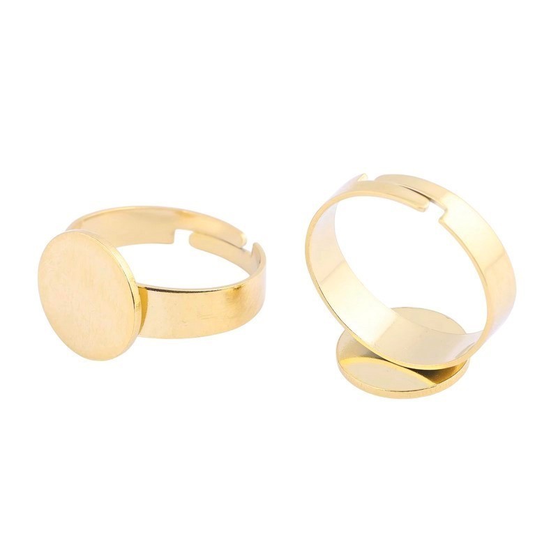 Support Bague Ajustable Doré en Acier Inoxydable Plateau 10mm