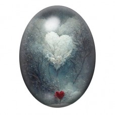 Cabochon en Verre Illustré Coeur Amour 13x18, 18x25 ou 30x40mm  pour la Création de Bijoux Fantaisie - DIY