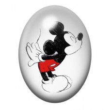 Cabochon en Verre Illustré Mickey Bisou Amour 13x18, 18x25 ou 30x40mm  pour la Création de Bijoux Fantaisie - DIY
